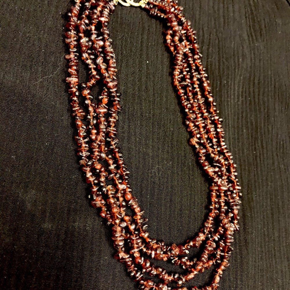 Vintage Necklace!  Rich Garnet Color. Hand made.